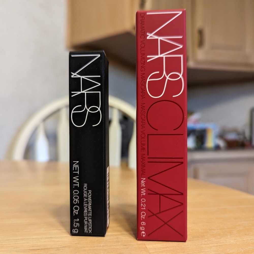 NARS Powermatte Red Lipstick - Get Lucky +   Climax Mascara - Black